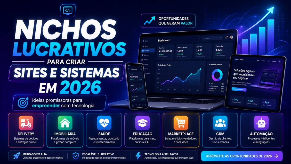 Nichos Lucrativos para Criar Sites e Sistemas em 2026