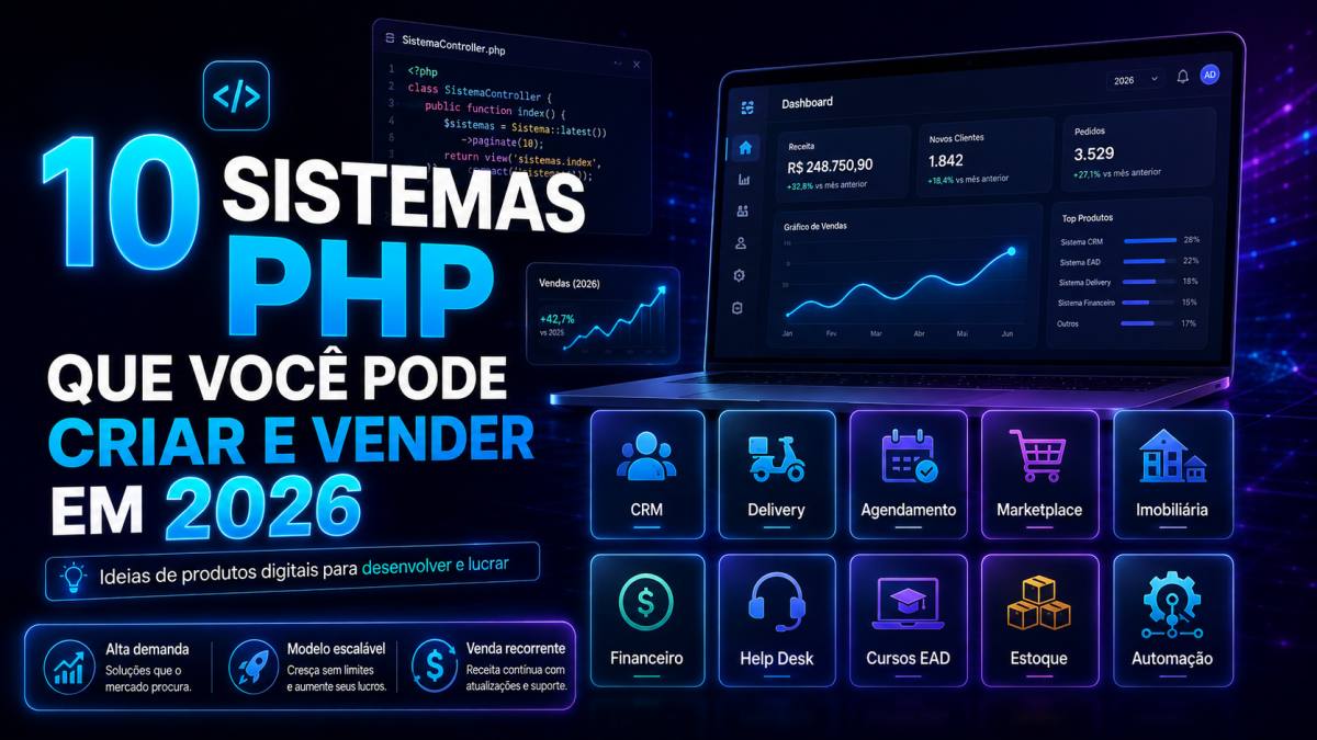 10 Sistemas PHP que Você Pode Criar e Vender em 2026