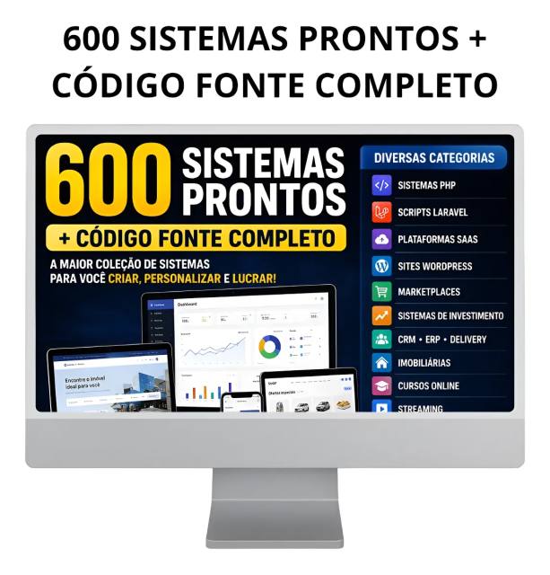 🚀 MEGA PACOTE COM +400 SISTEMAS PROFISSIONAIS COMPLETOS COM CÓDIGO FONTE
