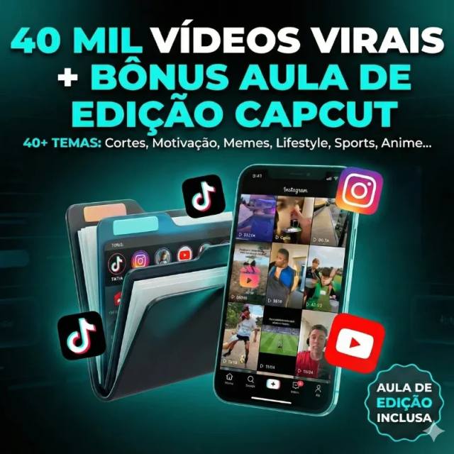 Pack Cortes Com Mais De +40.000 Vídeos Virais Editáveis 2026