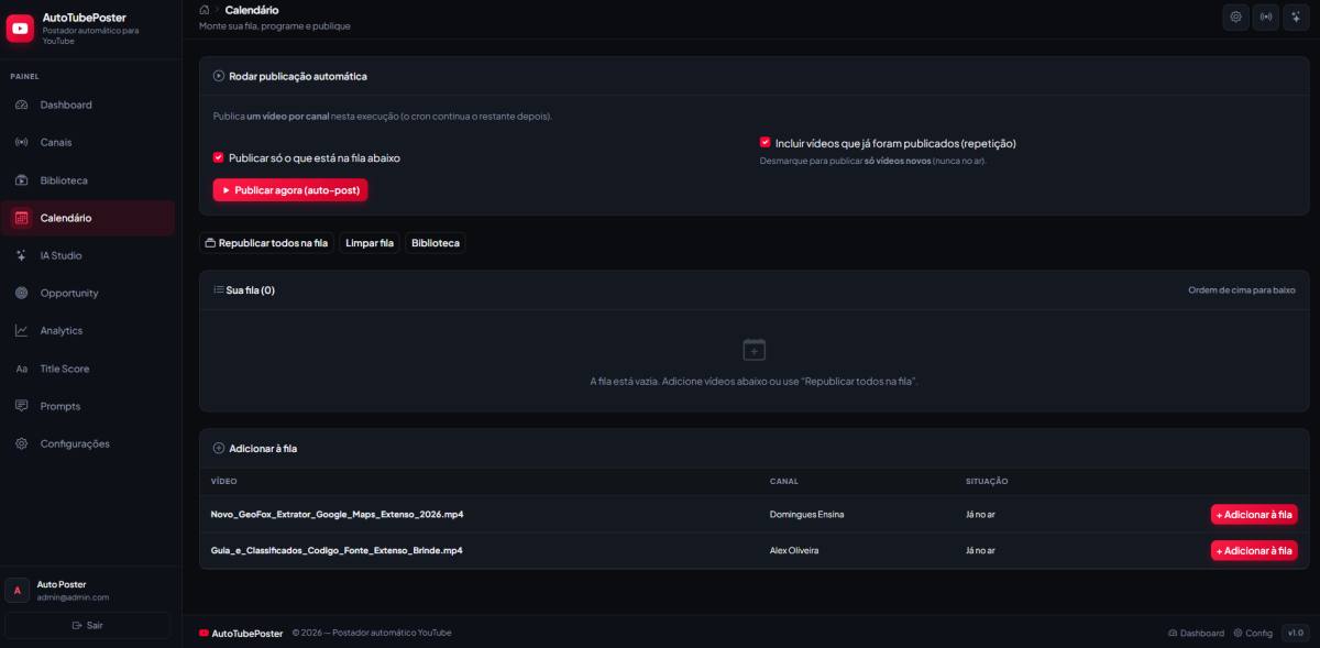 Sistema Postador em PHP Automático para YouTube Multicanais + Código Fonte