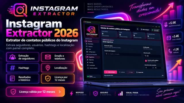 Extrator de Seguidores do Instagram 2026 – Leads, E-mails e Telefones