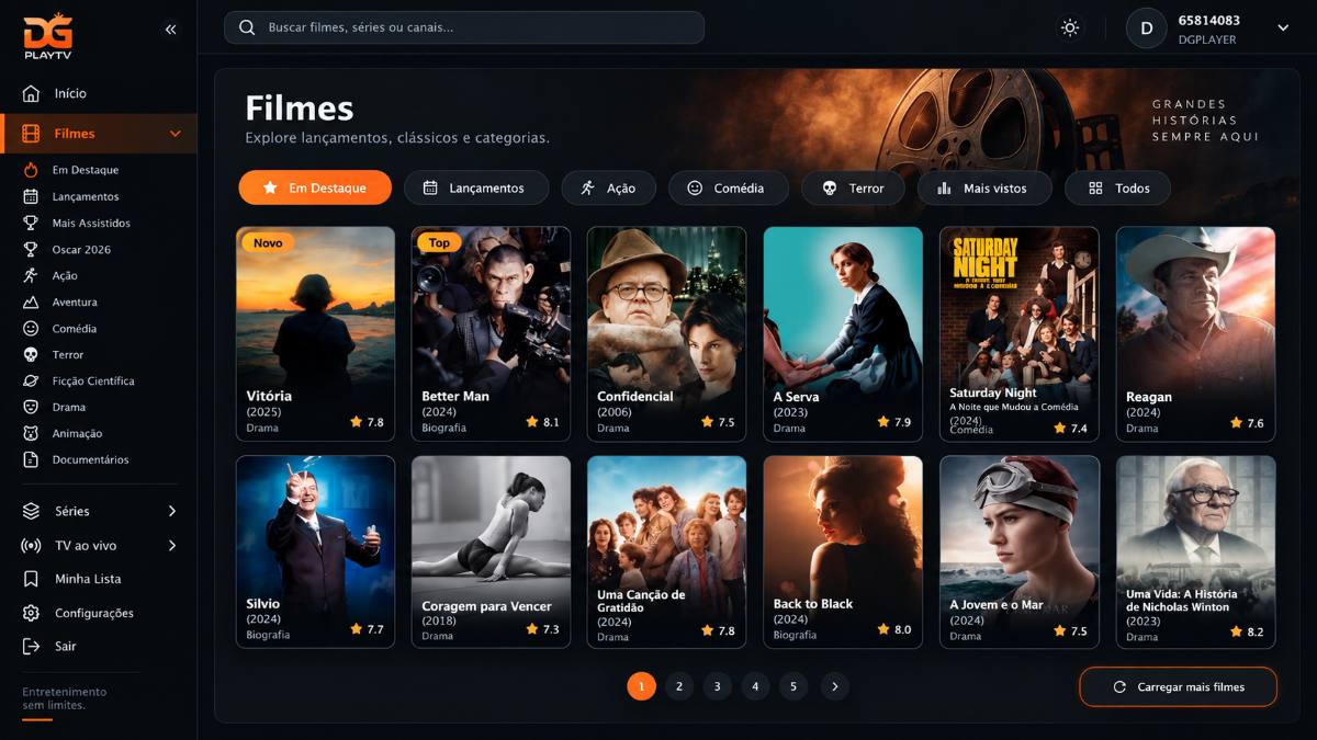 Player Web IPTV Completo – Filmes, Séries e TV ao Vivo + Painel Admin, White Label e PIX