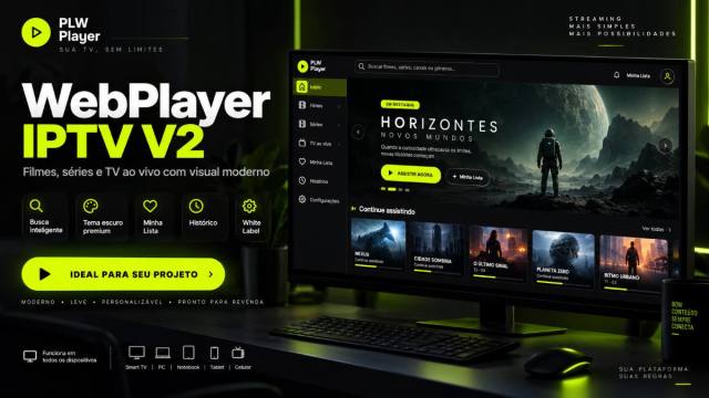 WebPlayer para IPTV V2 – Player Web Completo com Painel Admin, White Label e PIX