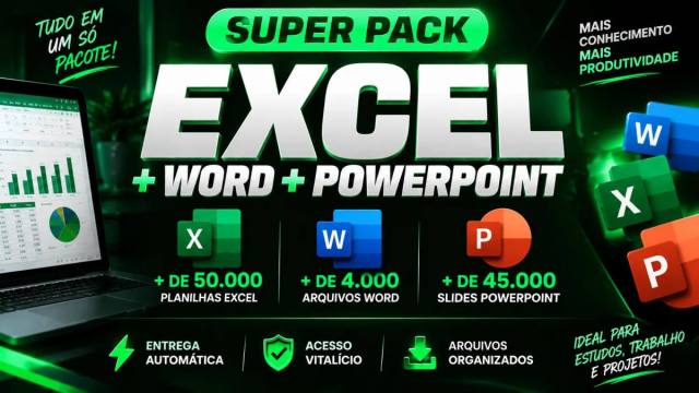 Mega Biblioteca Profissional Office — 99 Mil+ Modelos de Excel, Word e PowerPoint