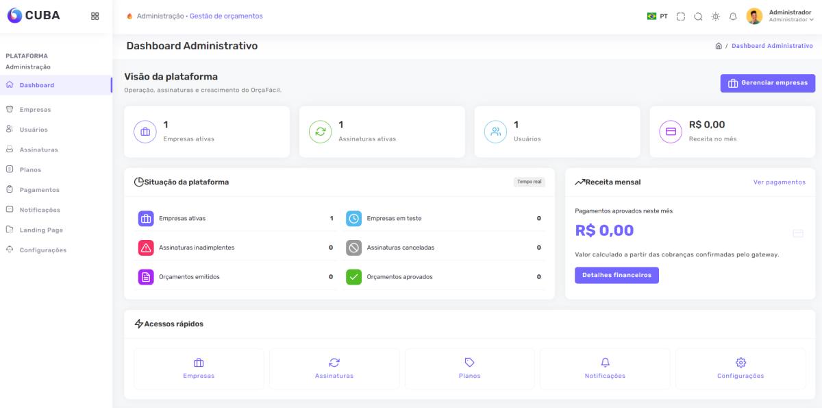OrçaFácil — Sistema Completo de Orçamentos, Propostas e Gestão de Clientes | SaaS White Label