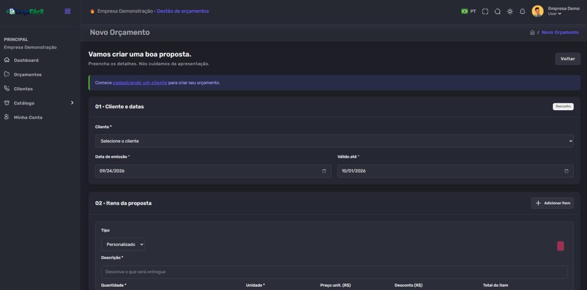 OrçaFácil — Sistema Completo de Orçamentos, Propostas e Gestão de Clientes | SaaS White Label