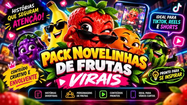 Pack Histórias de Frutas para Vídeos Curtos | Conteúdos Criativos para Reels, TikTok e Shorts