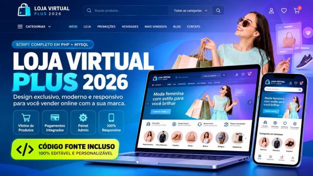 ETrans Loja Virtual Plus 2026 – E-commerce Completo com Painel Admin, Mercado Pago, Frete e Código-Fonte