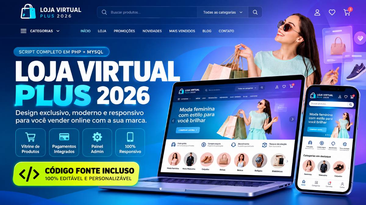 ETrans Loja Virtual Plus 2026 – E-commerce Completo com Painel Admin, Mercado Pago, Frete e Código-Fonte