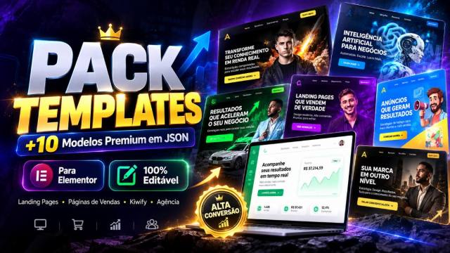 Pack de Templates Elementor em JSON – 10 Landing Pages Profissionais Editáveis