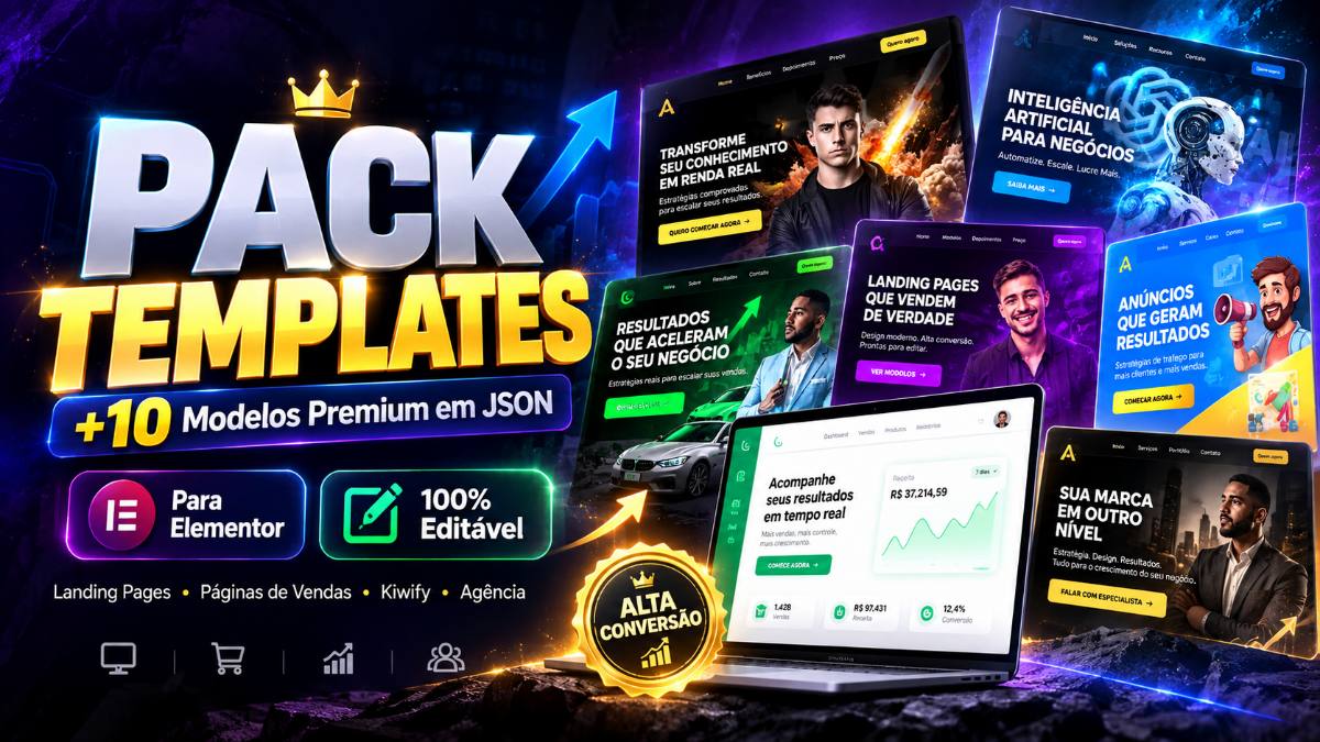 Pack de Templates Elementor em JSON – 10 Landing Pages Profissionais Editáveis