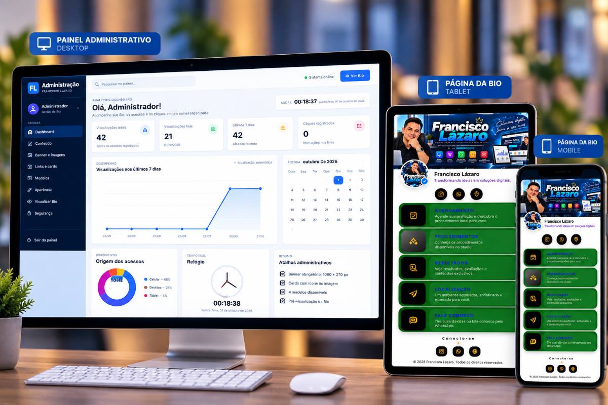 Instabios Profissional – Script PHP de Link na Bio
