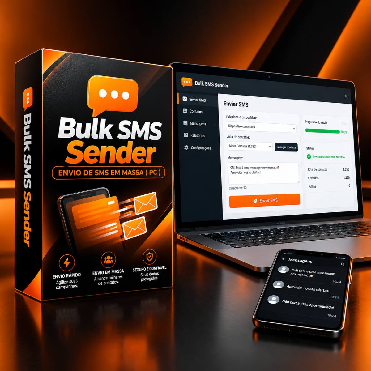 Bulk SMS Sender — Envio de SMS em Massa para PC