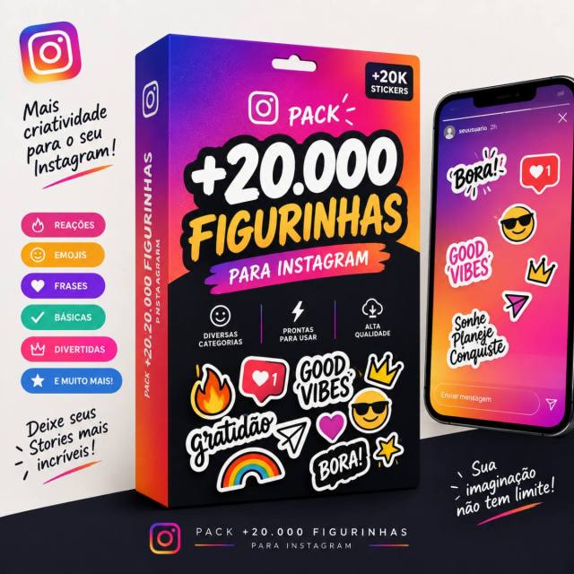 Pack +20.000 Figurinhas para Instagram – Stories, Reels e Conteúdos Criativos