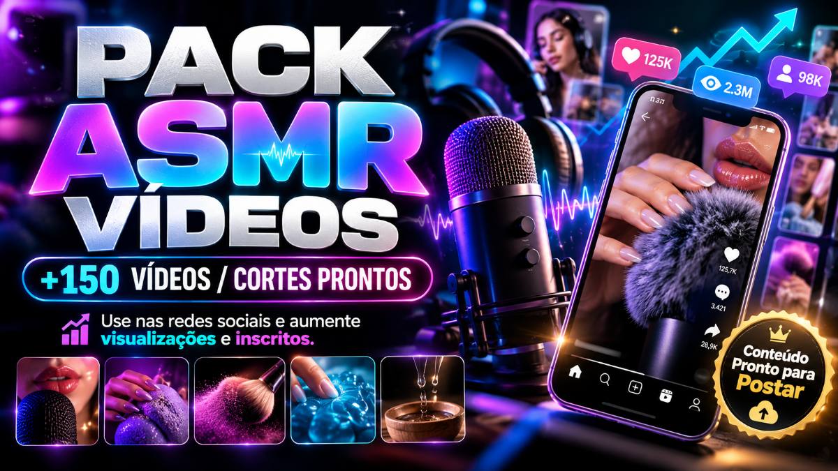 Pack ASMR +150 Vídeos Prontos para Redes Sociais | Cortes para Reels, Shorts e TikTok