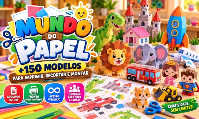 Montaê 3D – Pack com +150 Brinquedos de Papel para Imprimir, Recortar e Montar