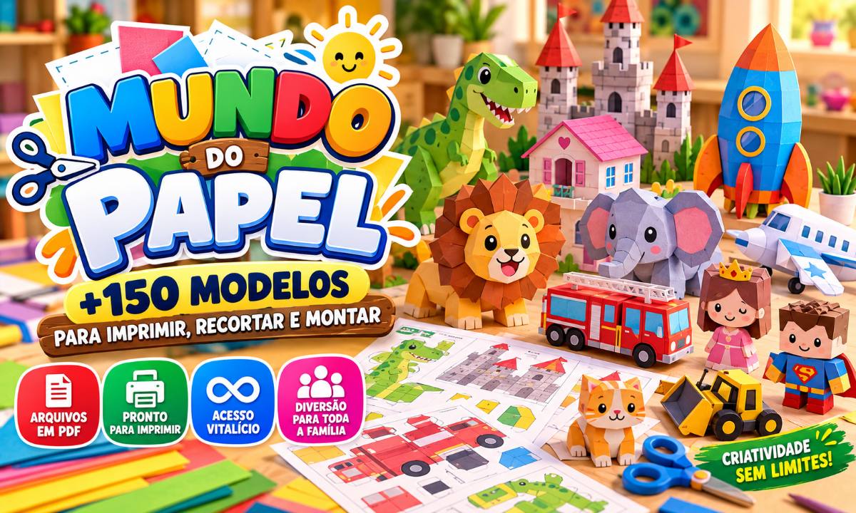 Montaê 3D – Pack com +150 Brinquedos de Papel para Imprimir, Recortar e Montar