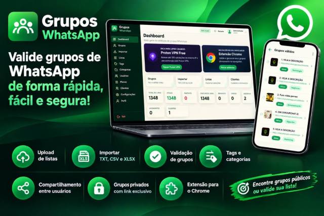 Sistema de Validação e Gestão de Grupos WhatsApp — Plataforma para Revenda