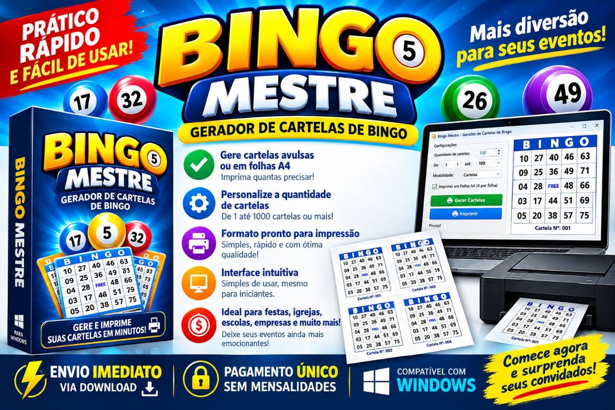 Bingo Mestre - Gerador de Cartelas de Bingo
