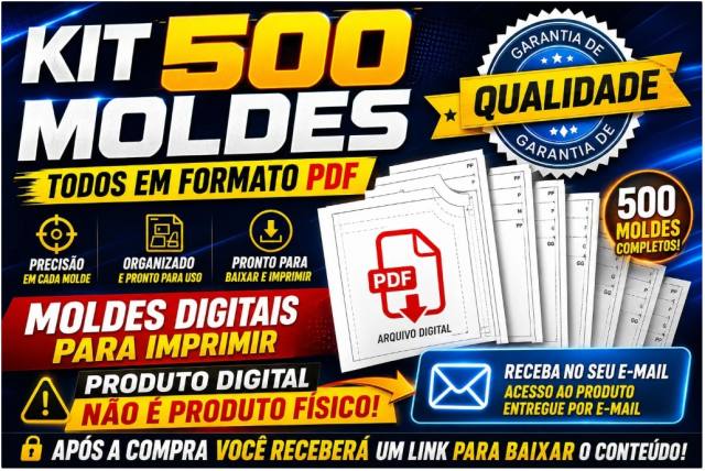 500 Moldes Digitais em PDF de Roupas para Imprimir