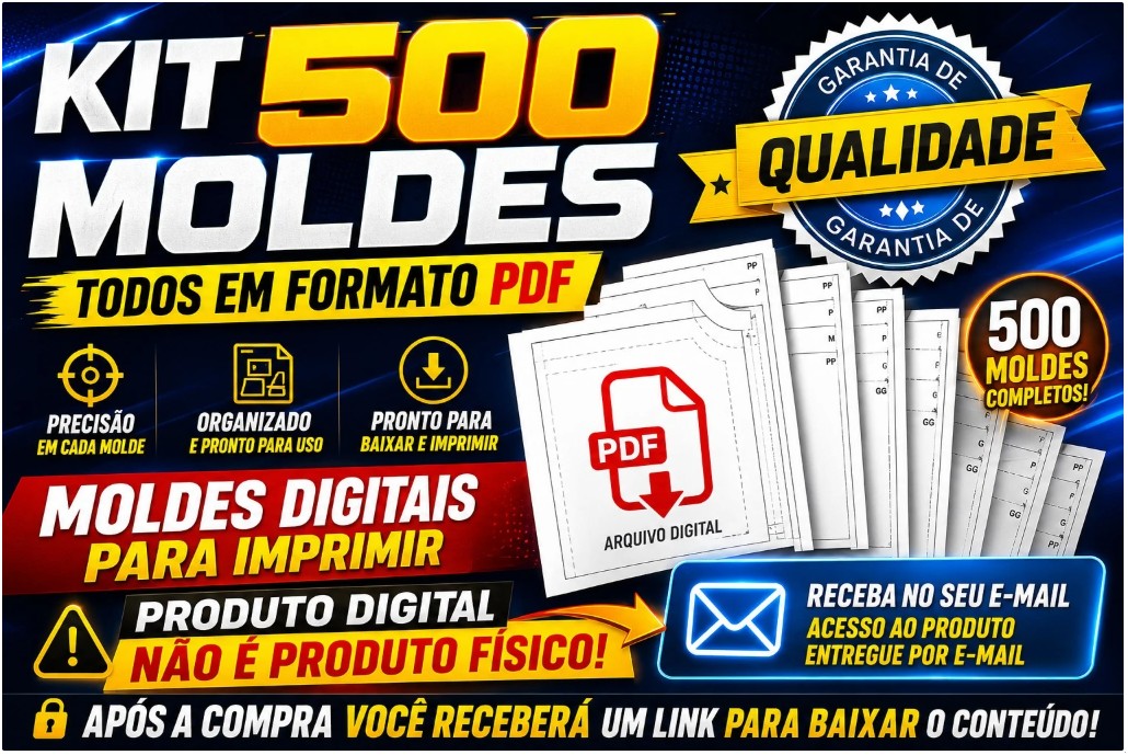 500 Moldes Digitais em PDF de Roupas para Imprimir