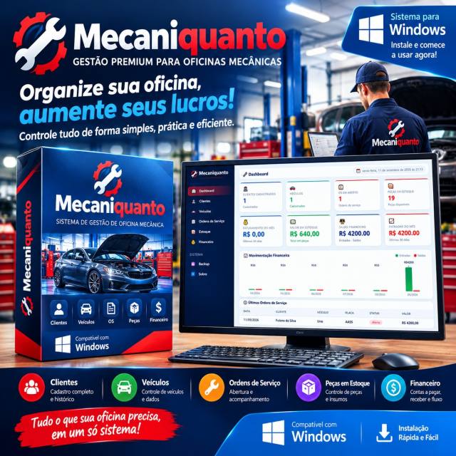 Mecaniquanto - Gestão e Ordens Serviço para Oficinas Mecânicas