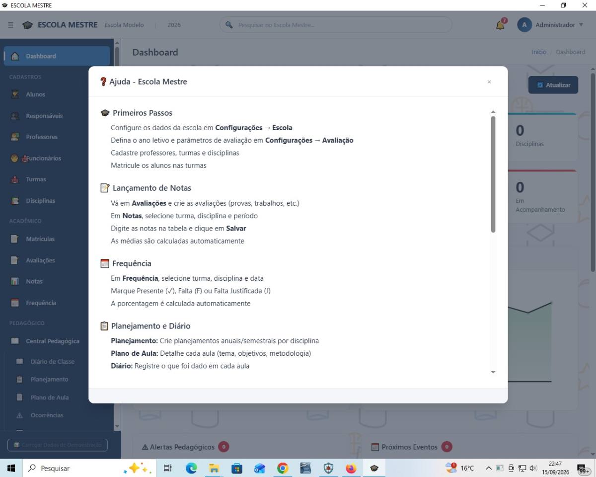Escola Mestre - Sistema Completo para Gestão Pedagógica para Windows