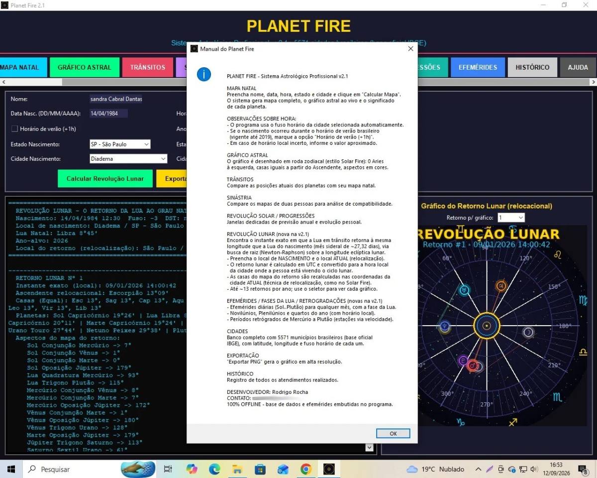 PLANET FIRE - Software Astrológico Profissional