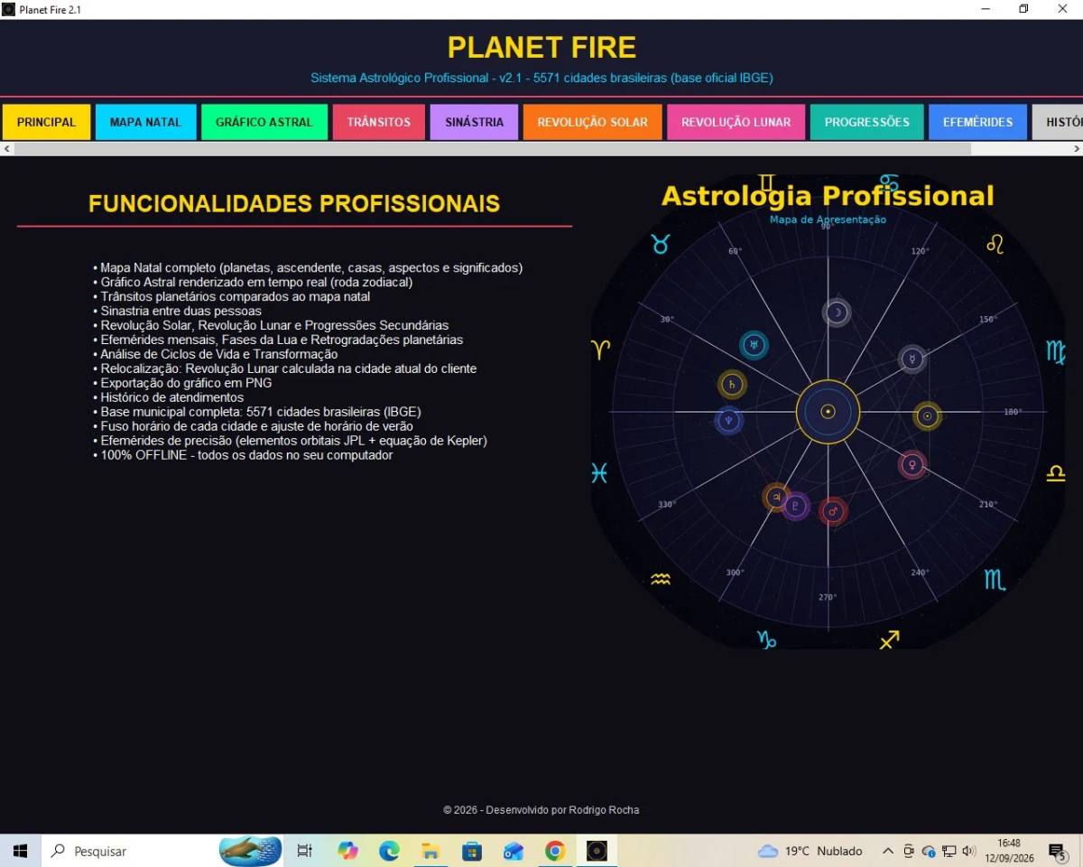PLANET FIRE - Software Astrológico Profissional
