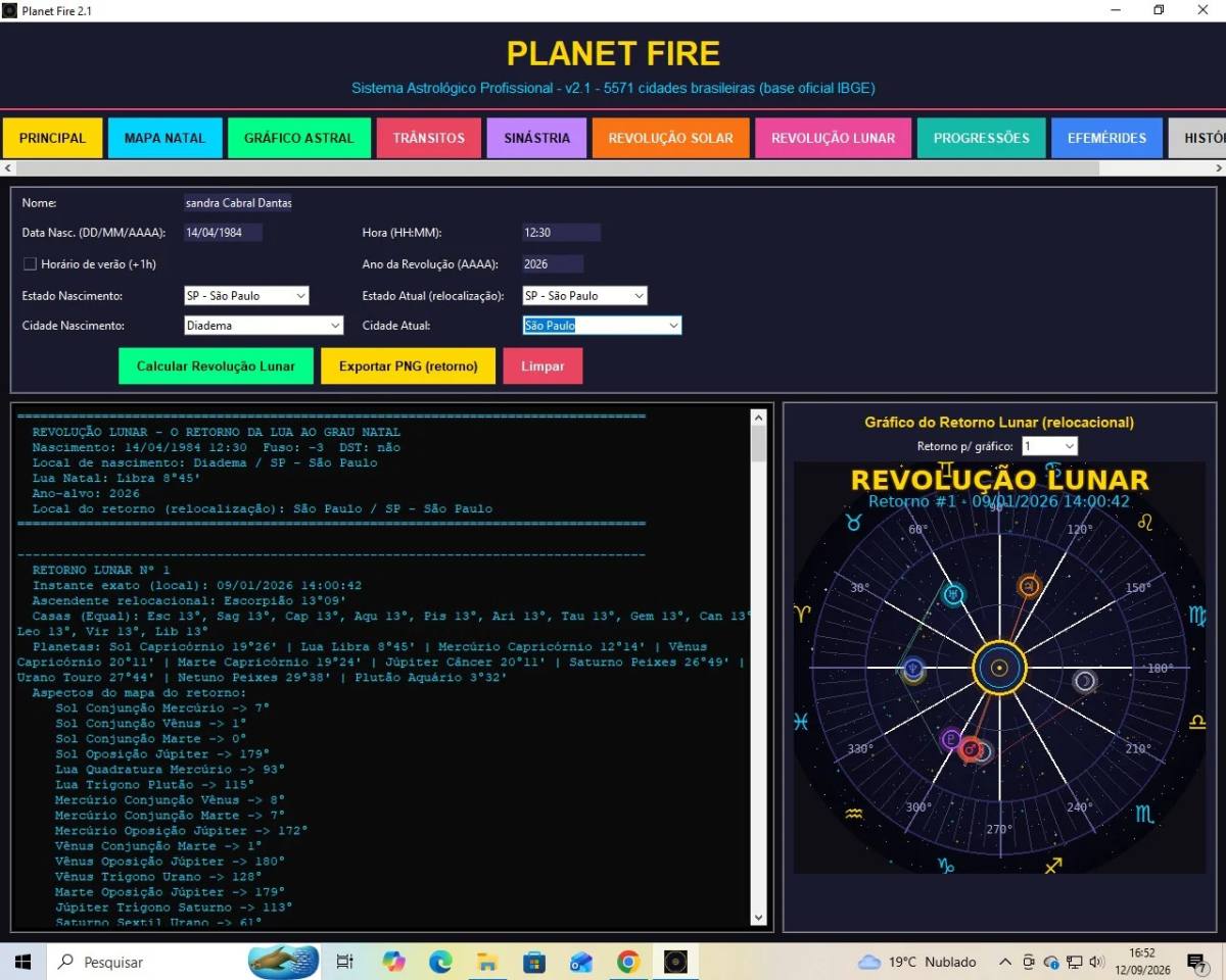 PLANET FIRE - Software Astrológico Profissional