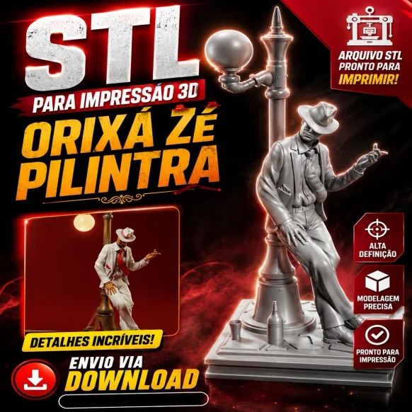 STL para Impressão 3D - Orixá Zé Pilintra