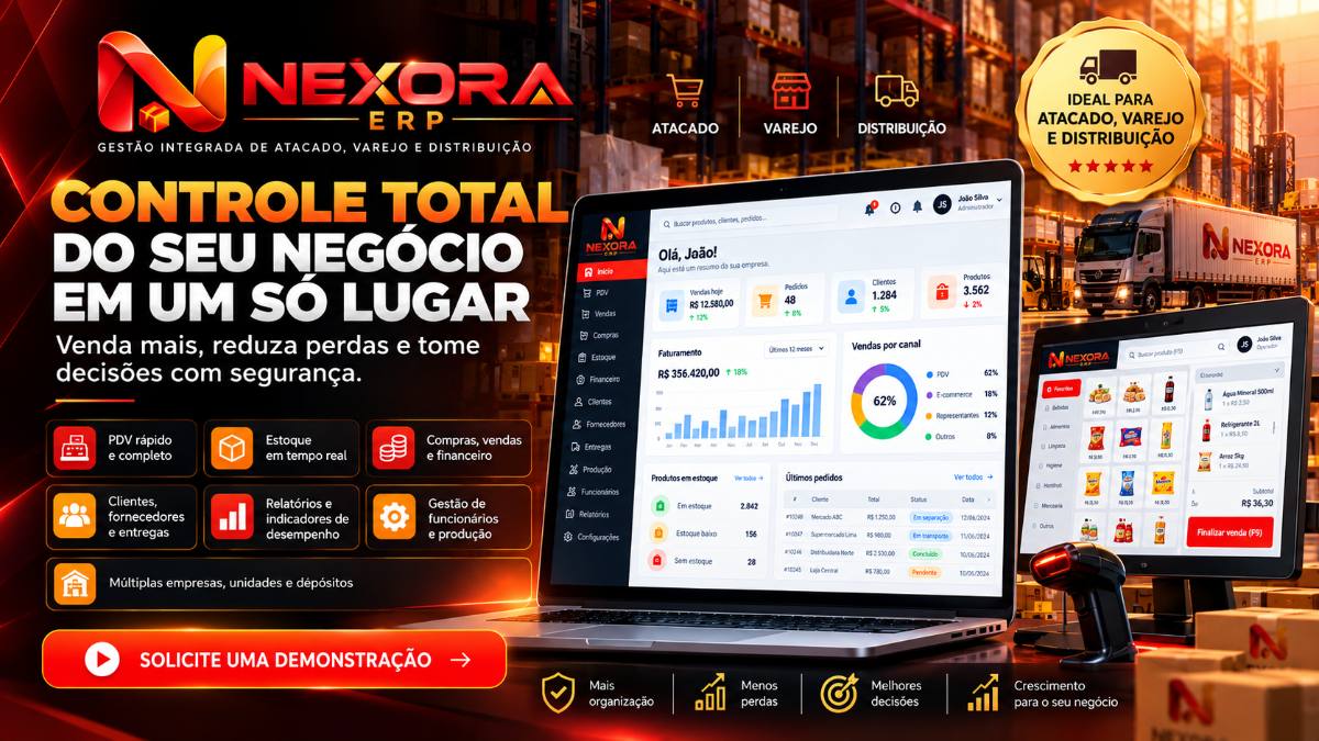 NEXORA ERP — Sistema Completo de Gestão Empresarial