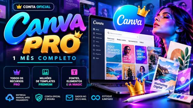 Canva Pro 1 Mês – Acesso Premium com Todos os Recursos PRO