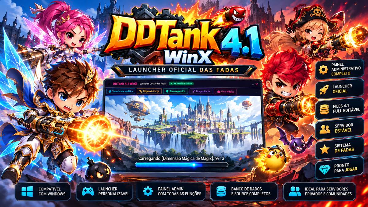 DDTank 4.1 Completo – Files + Launcher Personalizado + Painel ADM + Banco de Dados