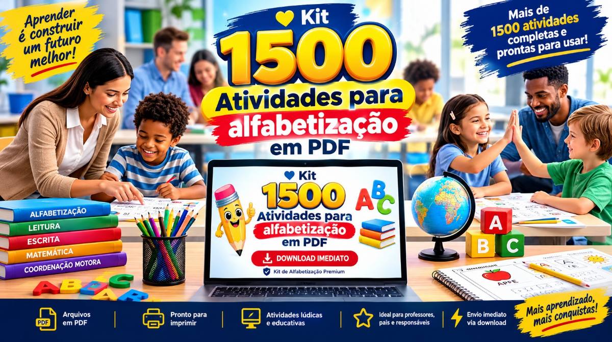 Kit 1500 Atividades para Alfabetização em PDF
