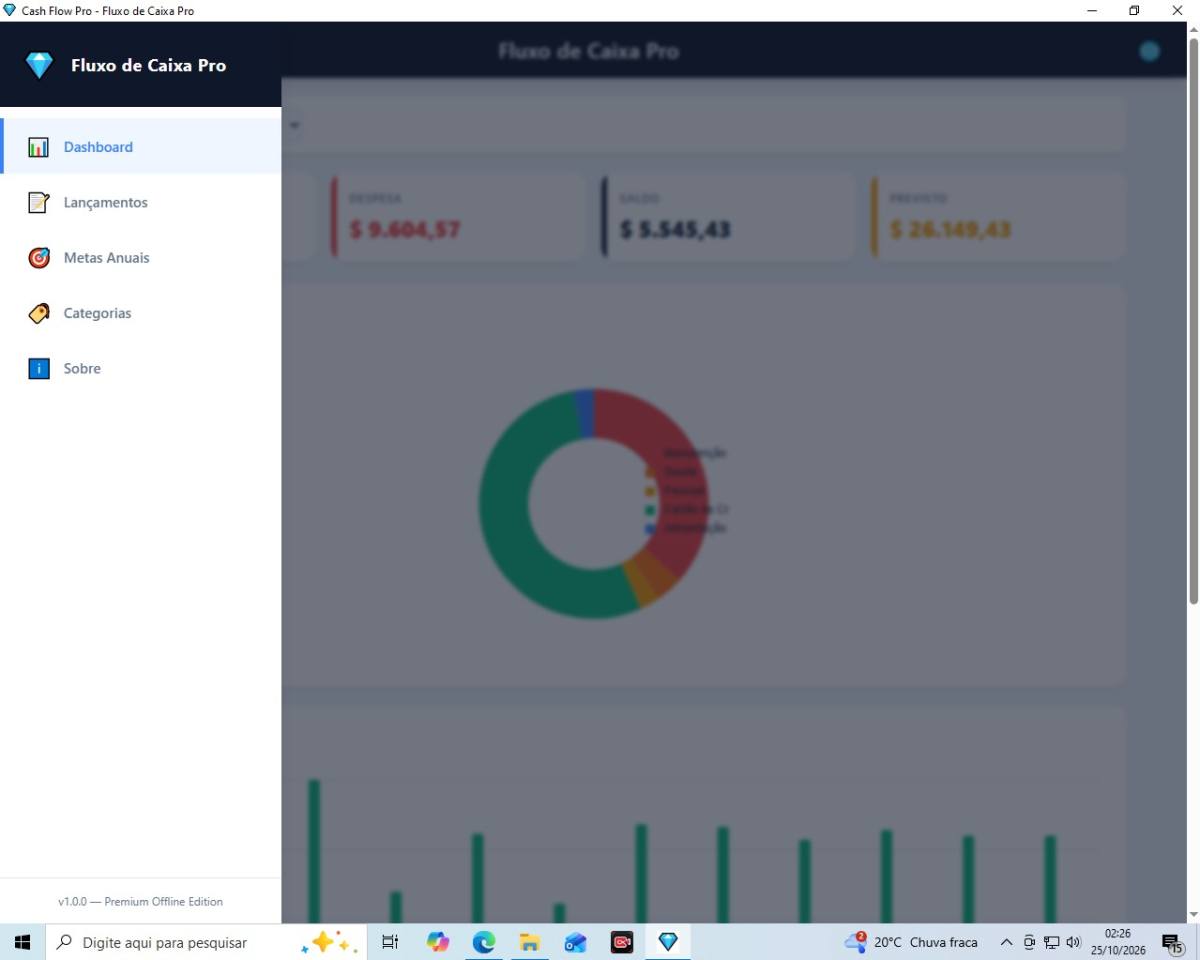 Fluxo de Caixa Pro - Software de Controle Financeiro (Sem Mensalidades)