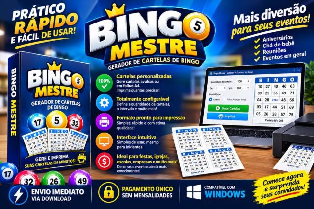 Gerador de Cartelas de Bingo - Bingo Mestre