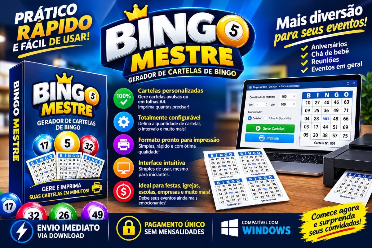 Gerador de Cartelas de Bingo - Bingo Mestre
