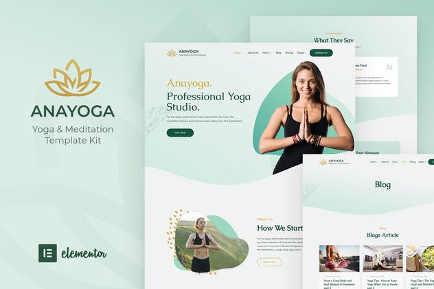 Anayoga - Professor de Yoga & Studio Elementor Template Kit