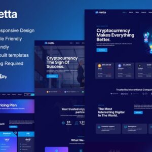Metta - kit de modelo de bloco de criptomoeda e elemento Bitcoin
