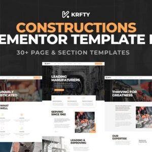 KRAFTY - Kit de Modelo de Elementor de Construção e Indústria