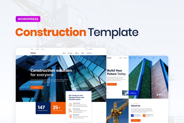 Dustro - Kit de Modelo de Elementor da Construtora