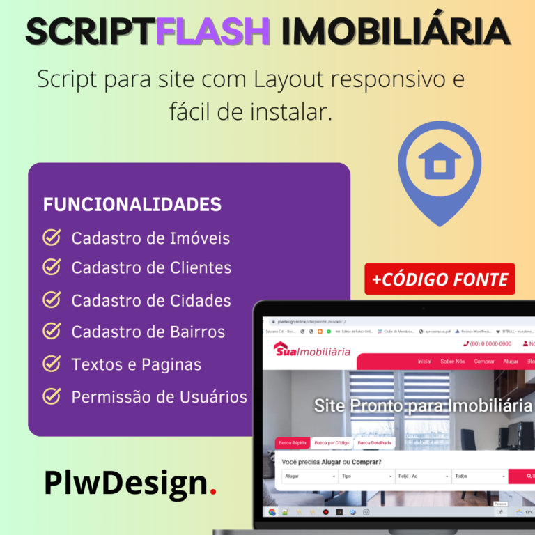 ScriptFlash para Site de Imobiliária - Fácil Instalação 2023 — PLW Design