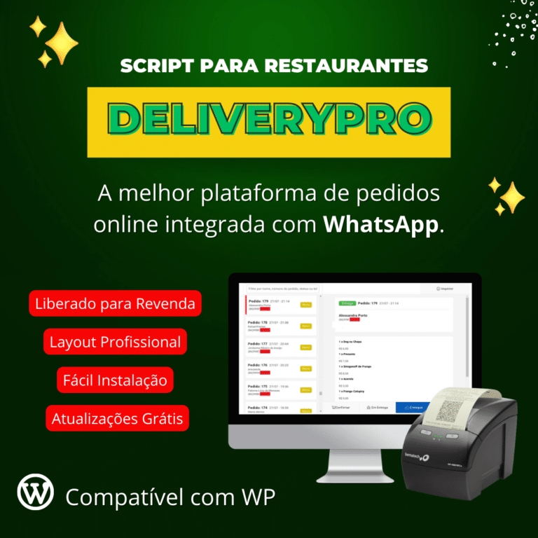 Script para Restaurantes DeliveryPRO White Label 2024 — PLW Design