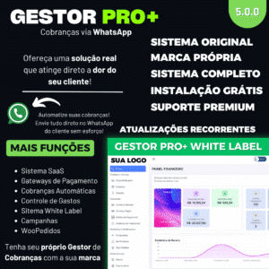 Sistema de Cobranças para WhatsApp Via Pix - Gestor PRO+ White Label 2025