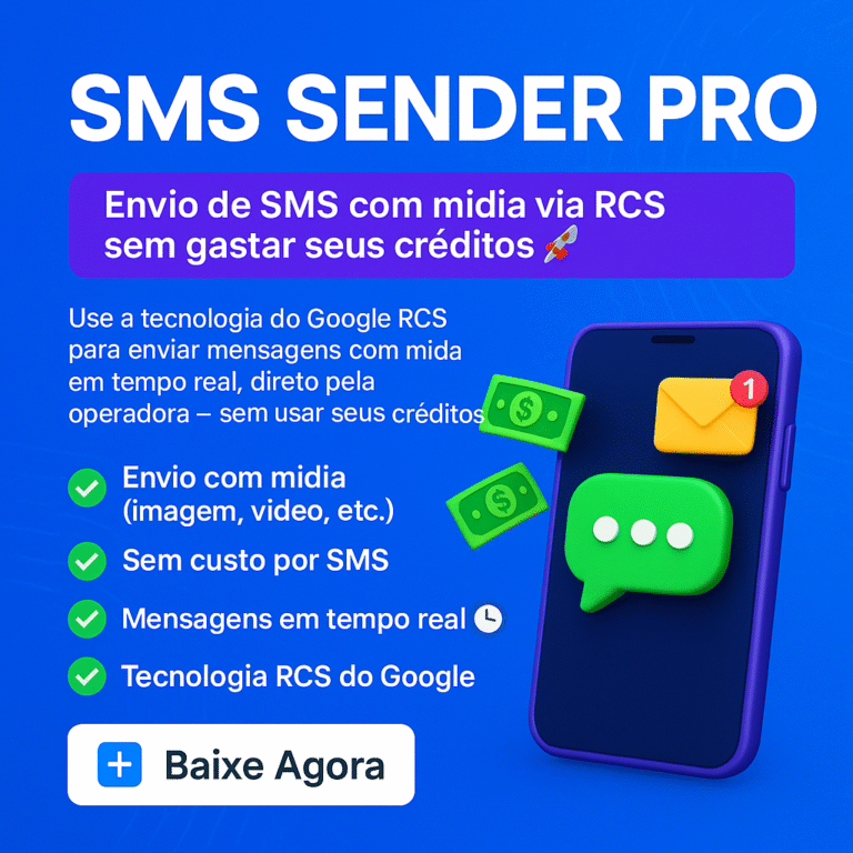 SMS SENDER PRO - Envie Mensagens com Mídia Sem Gastar Créditos! — PLW Design