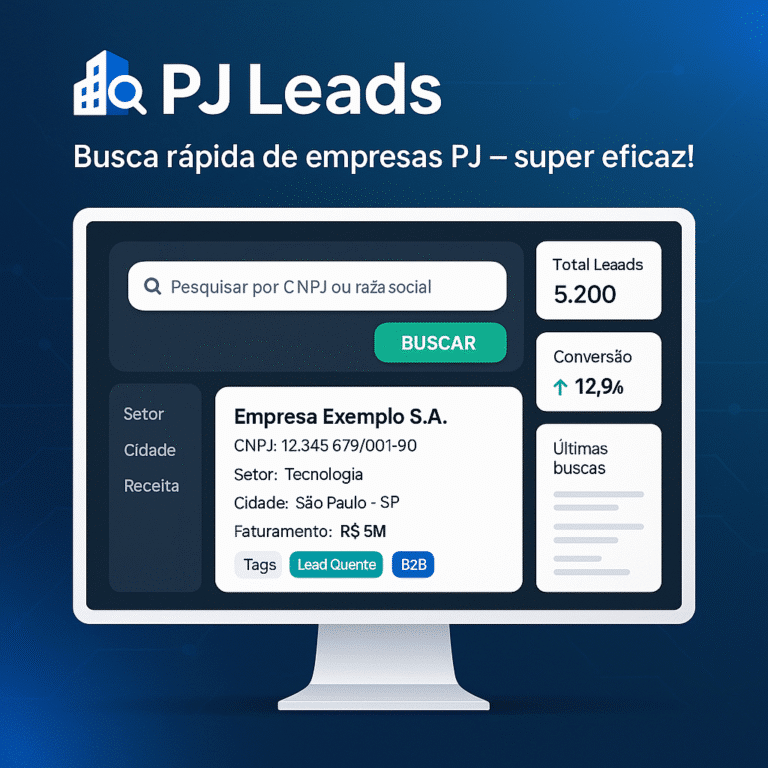 PJ Leads – Busca de Empresas por CNPJ, CNAE e Localização no Brasil — PLW Design