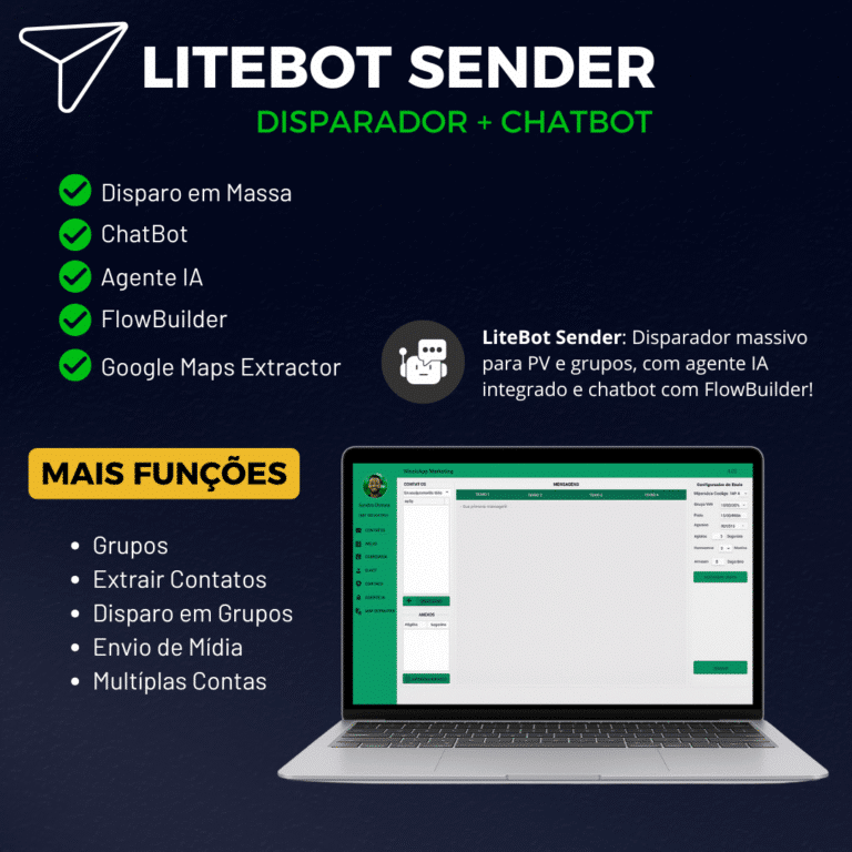 LITEBOT BULK SENDER DISPARADOR MASSIVO 2026 — PLW Design