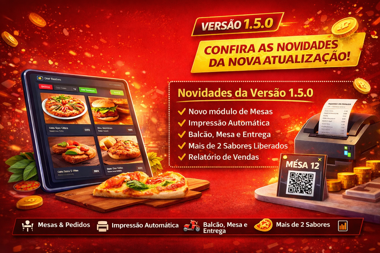 CardaPix Versão 1.5.0: Nova Atualização com Módulo de Mesas e Impressão Automática